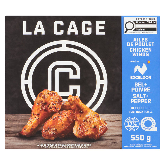 La Cage Exceldor Pepper and Sea Salt Mild Chicken Wings - 550g