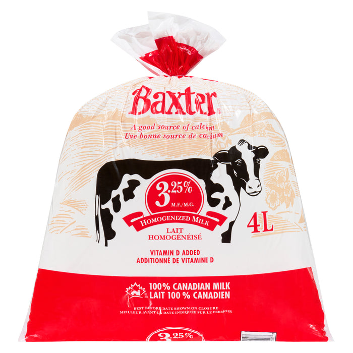 Lait homogénéisé Baxter, 3,25 % M. G. - 4 L