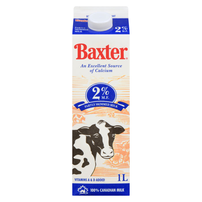 Lait partiellement écrémé Baxter, 2% M. G., 1l