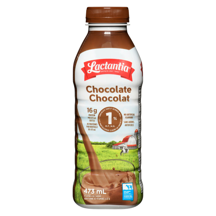 Lactantia Lait Partiellement écrémé au Chocolat 1% M.G., 473 ml