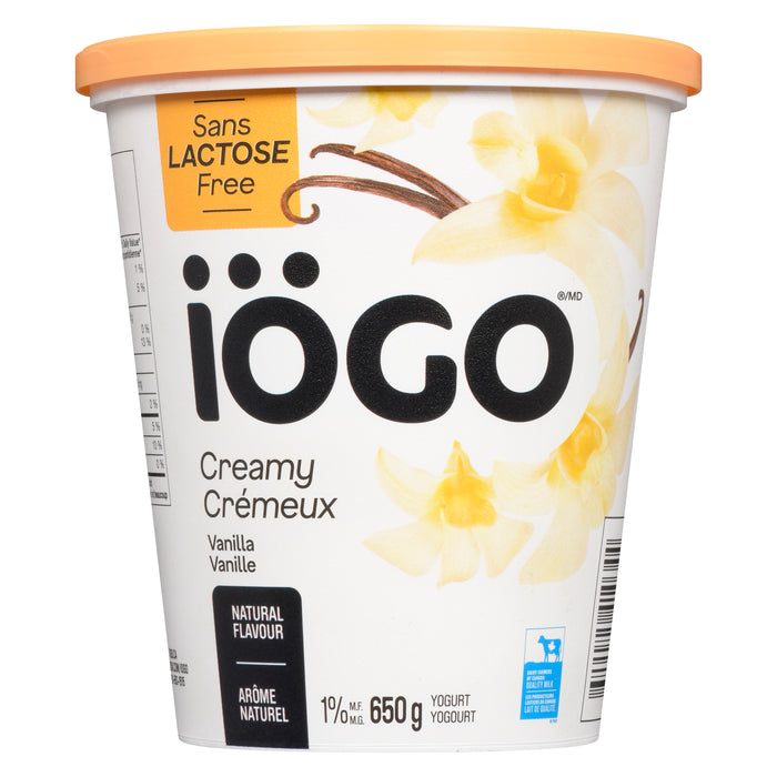 IÖgo Yogourt Crémeux Vanille Sans Lactose 1.5% M.G., 650 g