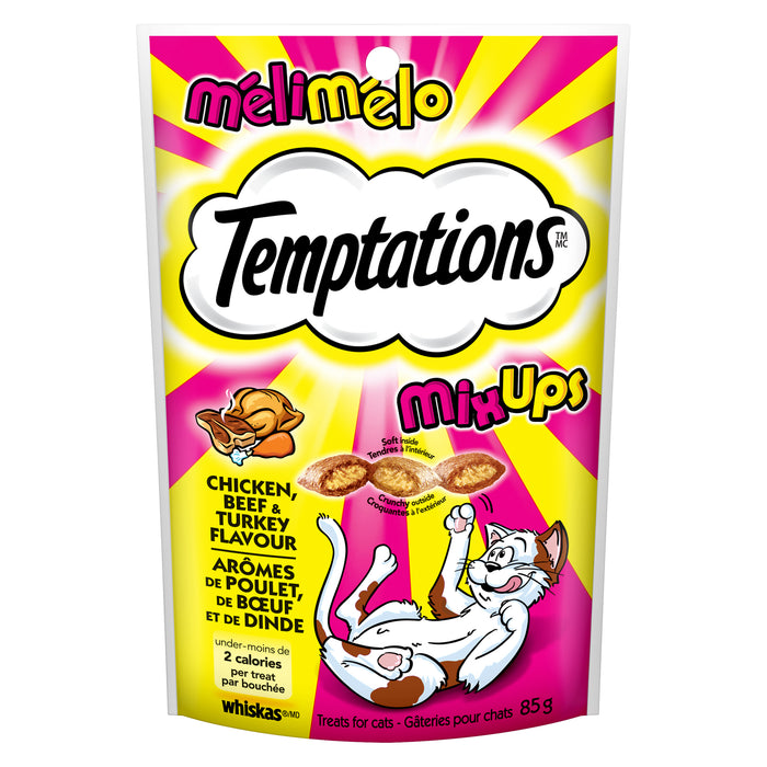 Whiskas Temptations MixUps Chicken, Beef & Turkey Flavour Treats for Cats, 85-g