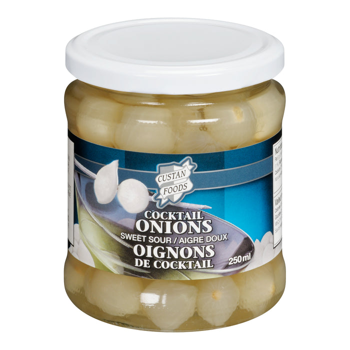 Custan Foods Sweet Sour Cocktail Onions, 250-ml