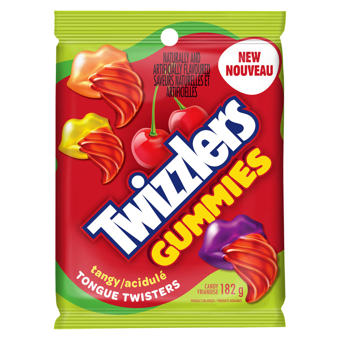 Twizzlers Friandise Gummies Acidulé Tongue Twisters, 182 g