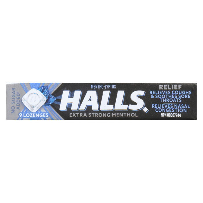 Halls Soulagement Mentho-Lyptus Menthol Extra Fort, 9 Pastilles