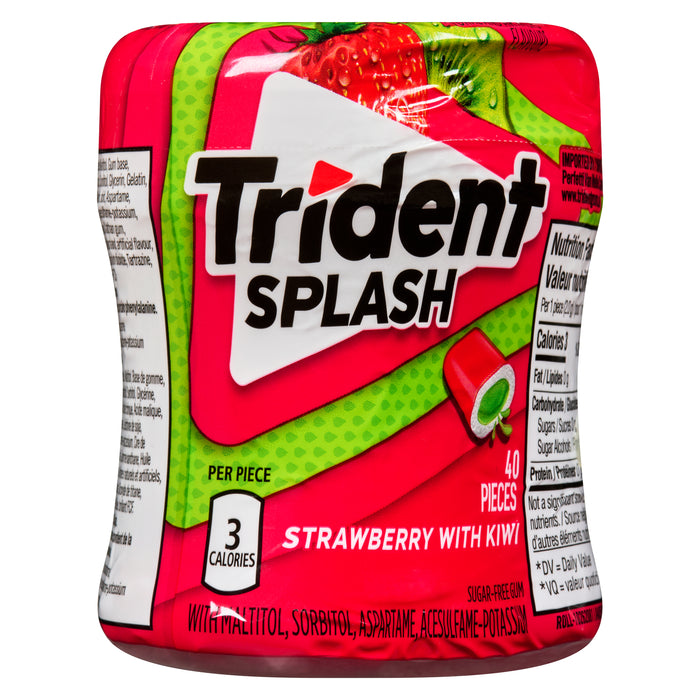 Trident Splash Strawberry with Kiwi Sugar-Free Gum, 40-Pieces