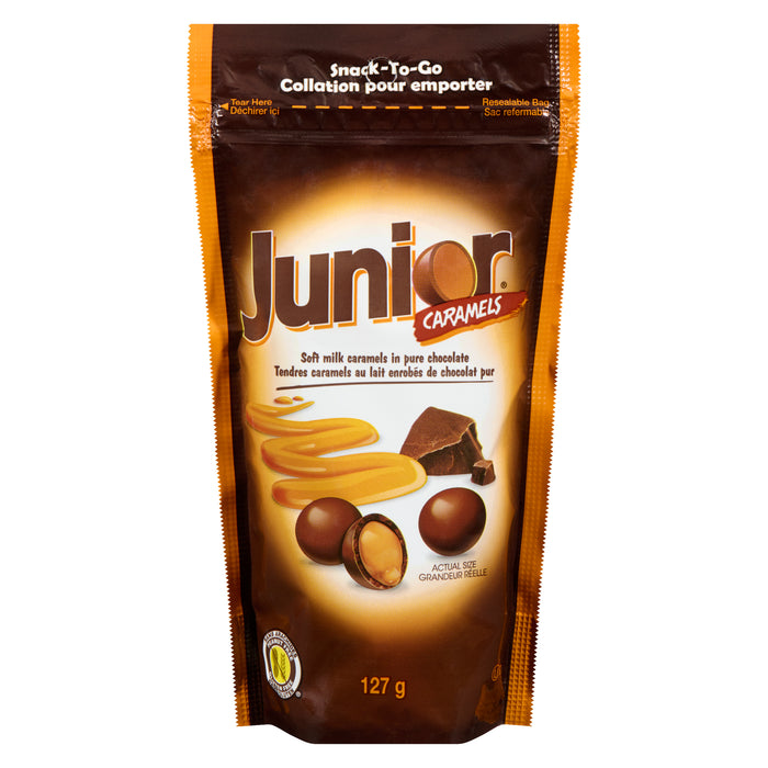 Mini caramels enrobés de chocolat Junior – 127 g