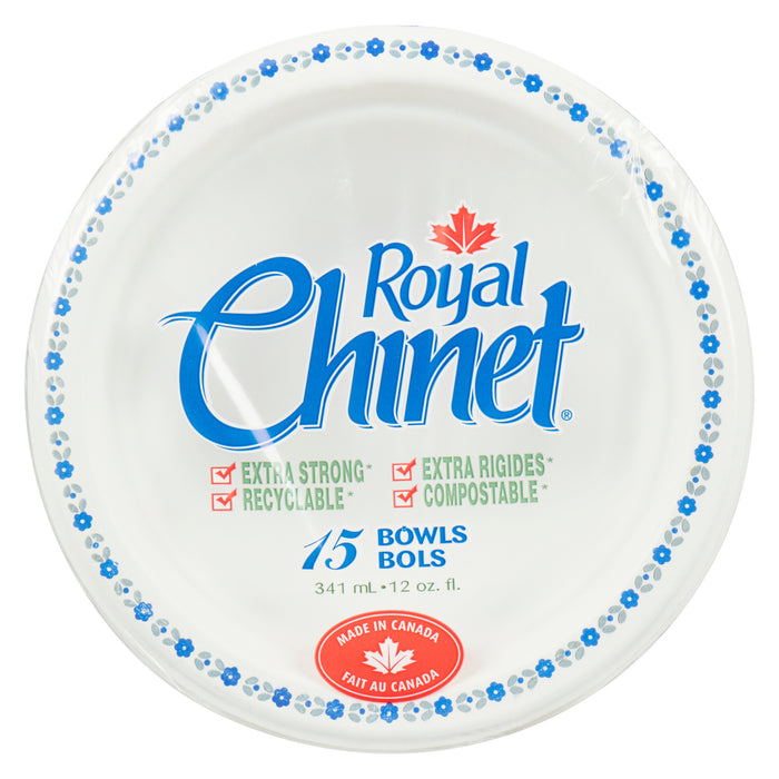 Royal Chinet Extra Strong Bowls, 15-Pack