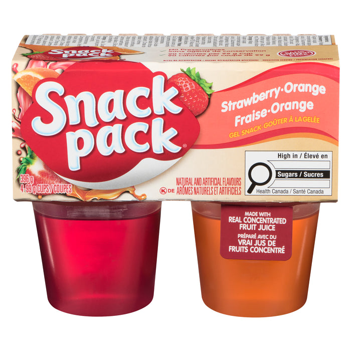 Snack Pack Strawberry and Orange Juicy Gels, 4 Pack, 396 g
