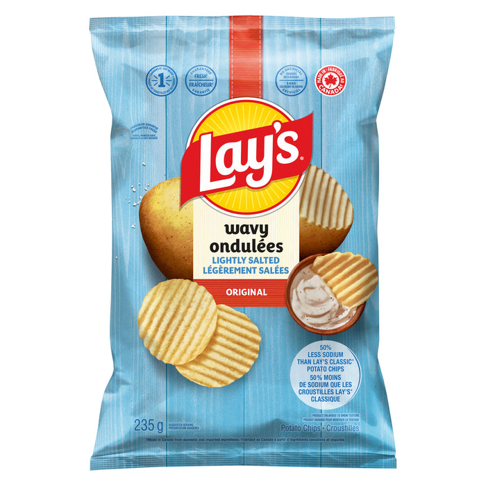 Croustilles ondulées légèrement salées Lays - 235 g
