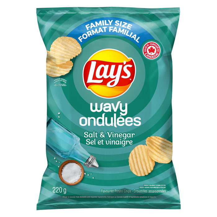Croustilles ondulées sel et vinaigre Lay's – 220 g