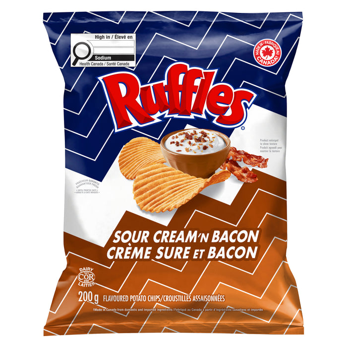 Croustilles ondulées crème sure et bacon Ruffles - 200 g