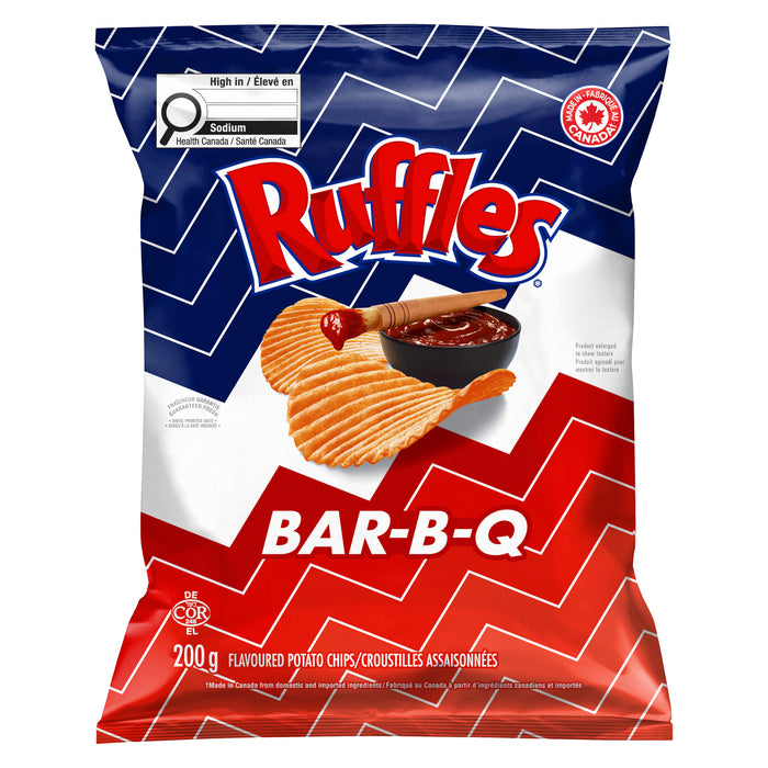 Ruffles BBQ Rippled Potato Chips, 200-g