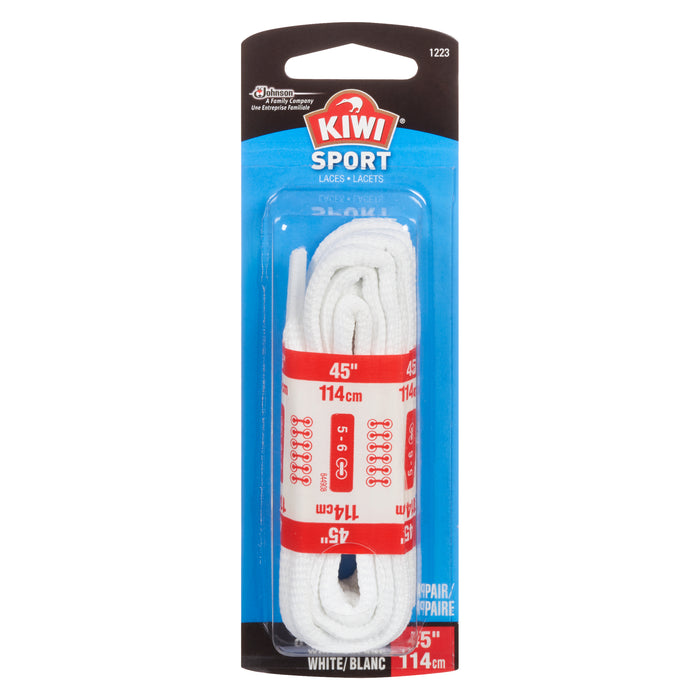 S.C Johnson Kiwi Oval Sport Shoe Laces, 45-in, White