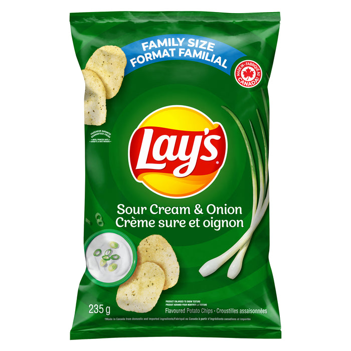 Lay's Sour Cream and Onion Potato Chips, 235-g
