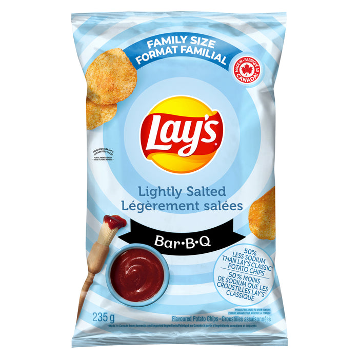 Lay's Lightly Salted BBQ Potato Chips, 235-g