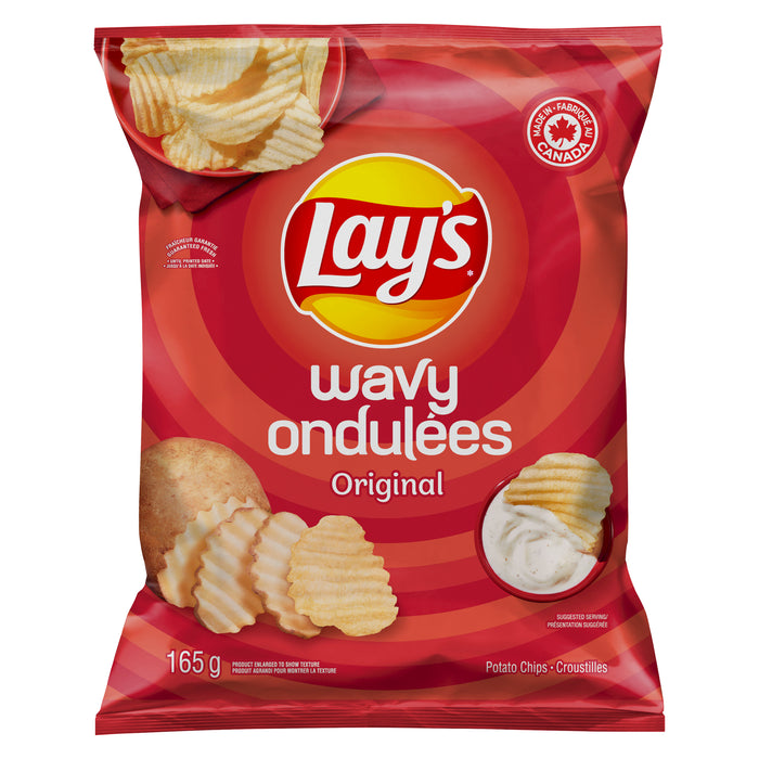 Croustilles ondulées Original Lays, 165 g