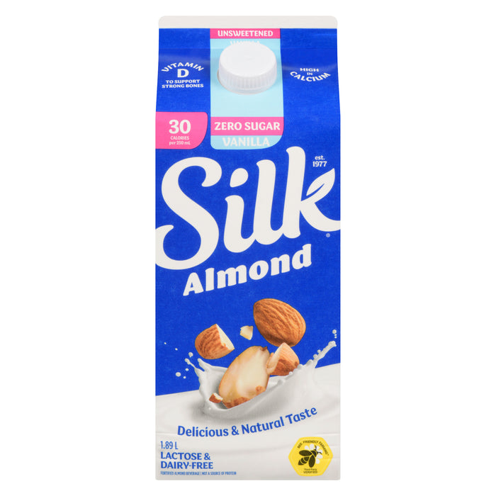 Silk Fortified Unsweetened Vanilla Almond Beverage, 1.89-L