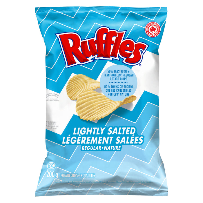 Ruffles Light Salt Rippled Potato Chips, 200-g