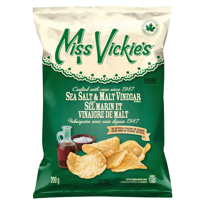 Croustilles cuites à la marmite sel marin et vinaigre de malt de Miss Vickie's, 200 g