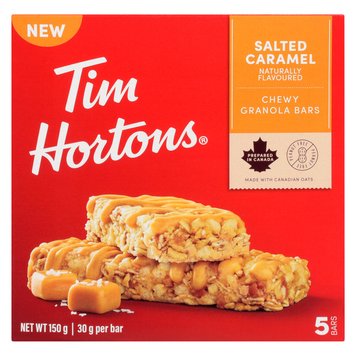 Tim Hortons Barres Tendres Caramel Salé Barres, Emballage de 5, 30 g