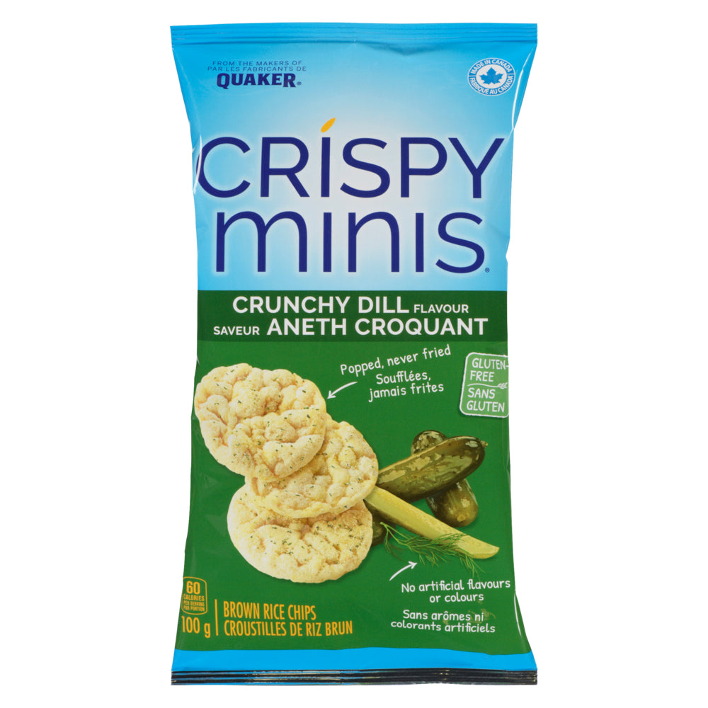 Quaker Crispy Minis Crunchy Dill Flavour Brown Rice Chips, 100-g ...