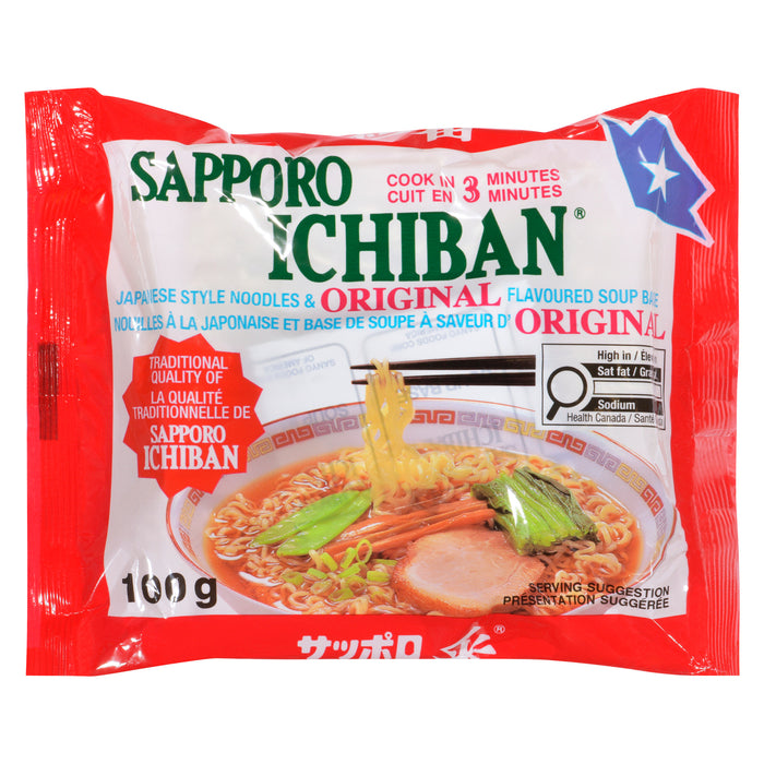 Sapporo Ichiban Nouilles à la Japonaise et Base de Soupe à Saveur d' Original, 100 g