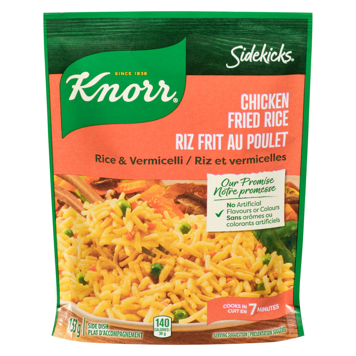 Knorr Sidekicks Plat d'Accompagnement Riz Frit au Poulet Riz et Vermicelles, 153 g