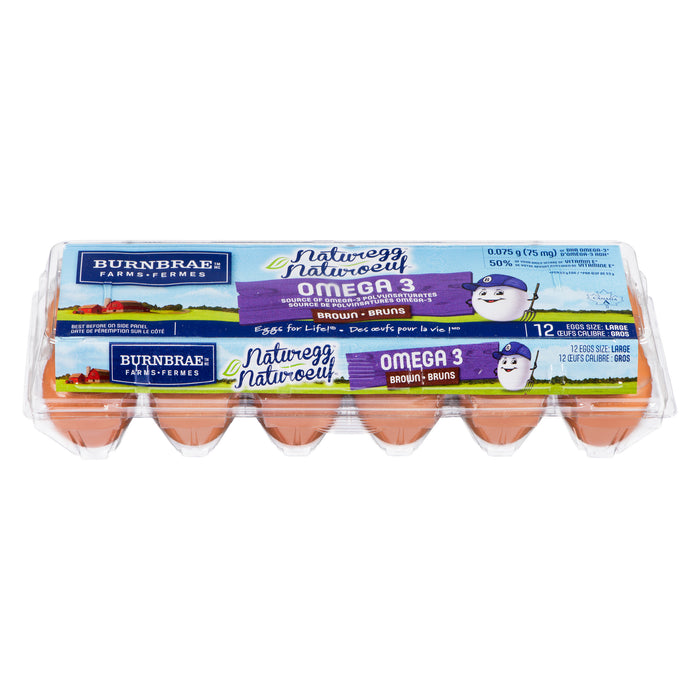 Burnbrae Fermes Naturoeuf bruns omega 3 calibre gros oeufs, emballage de 12