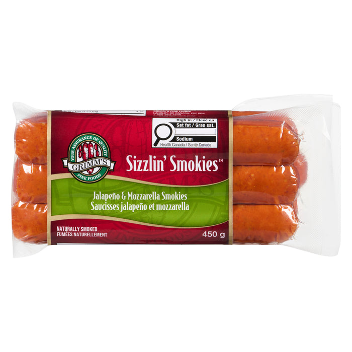 Grimm's Fine Foods Sizzlin' Smokies Saucisses Jalapeño et Mozzarella, 450 g
