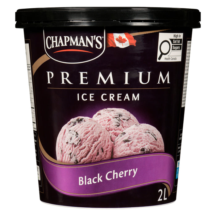 Chapman's Premium Crème Glacée Cerises Noires, 2-L