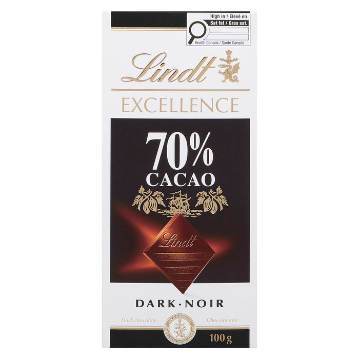 Lindt Excellence 70% Cacao Dark Chocolate, 100 g