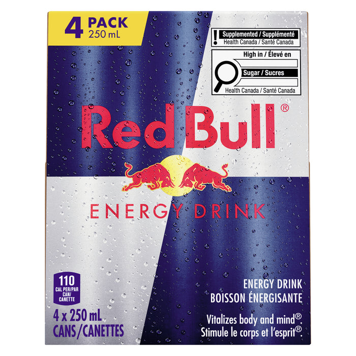 Red Bull Energy Drink, 4-Pack, 250-ml