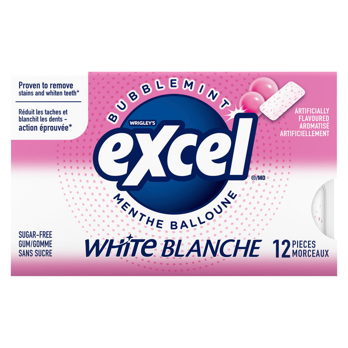 Gomme à mâcher blanche à la menthe balloune Wrigley's Excel - emb. de 12
