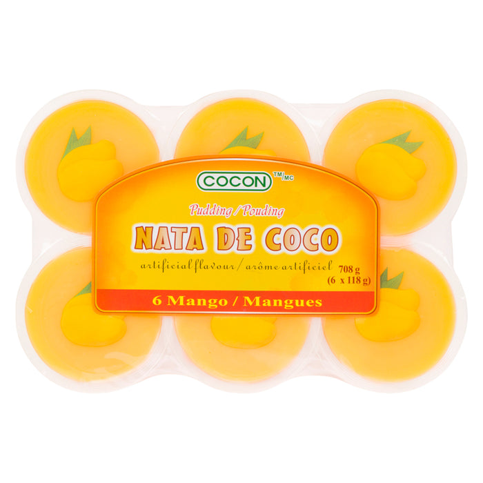 Cocon Nata de Coco Mango Flavour Pudding, 6-Pack, 118-g