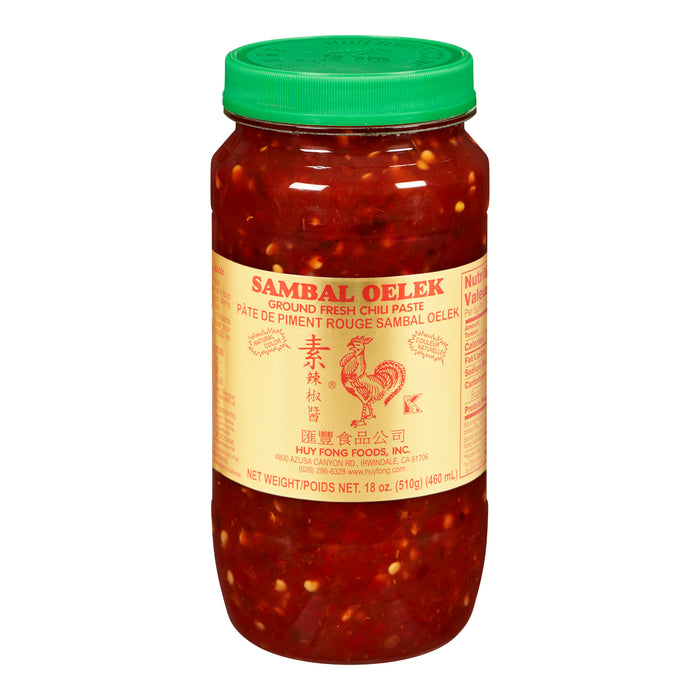 Ground Fresh Sambal Oelek Chili Paste, 476-ml