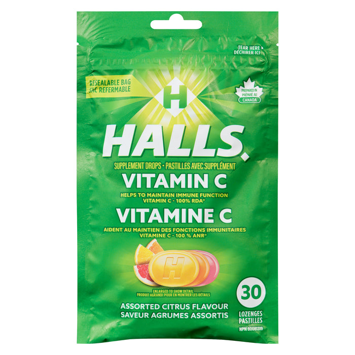 Halls Pastilles avec Supplément Saveur Agrumes Assortis, Emballage de 30