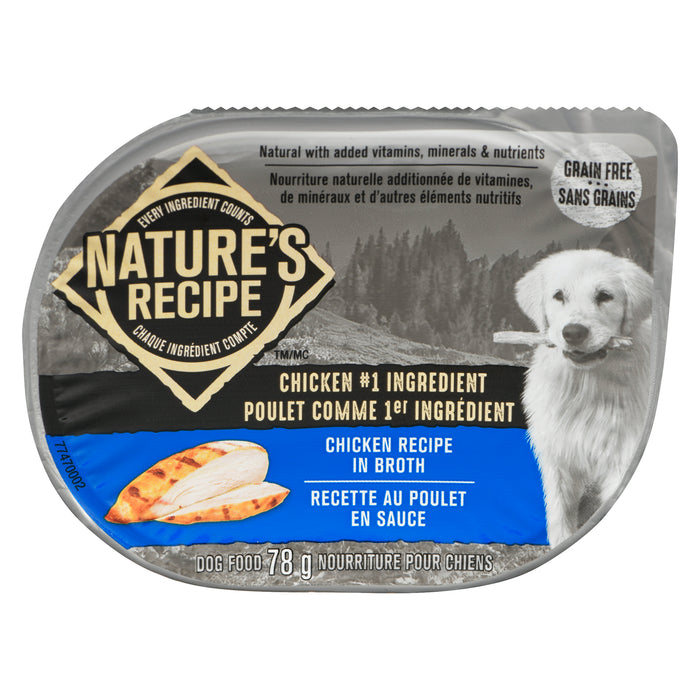 Nature's Recipe Nourriture Humide pour Chien à la Recette au Poulet en Sauce, 78 g