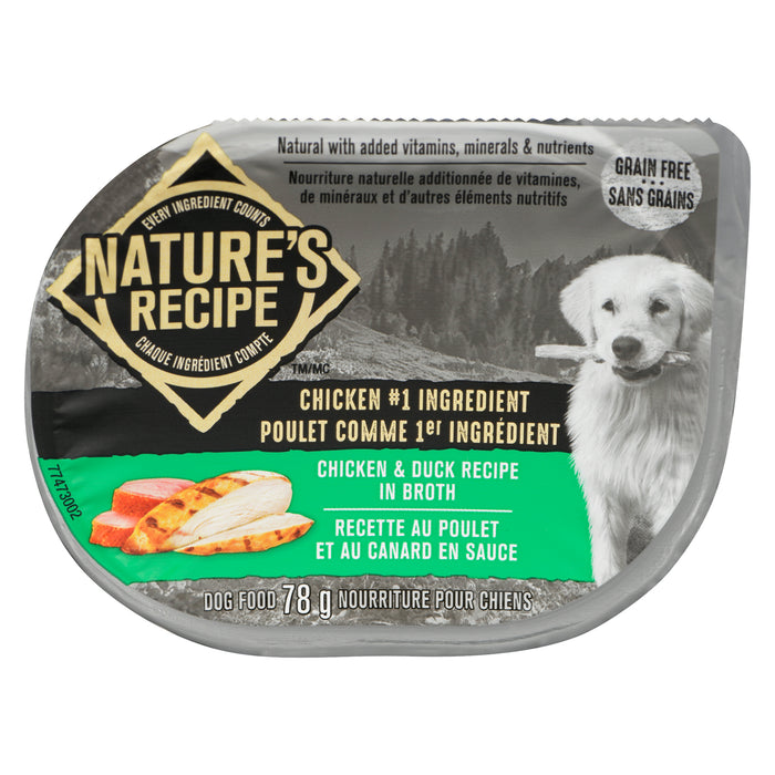 Nature's Recipe Chicken & Duck Recipe in Broth Wet Dog Food, 78-g