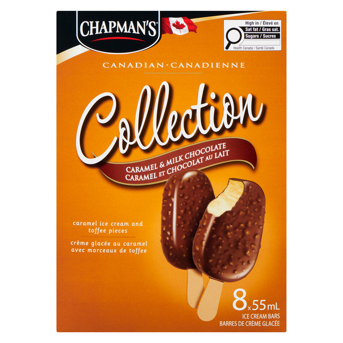 Barres de crème glacée caramel écossais Collection  Chapman’s, emb. de 8, 55 ml