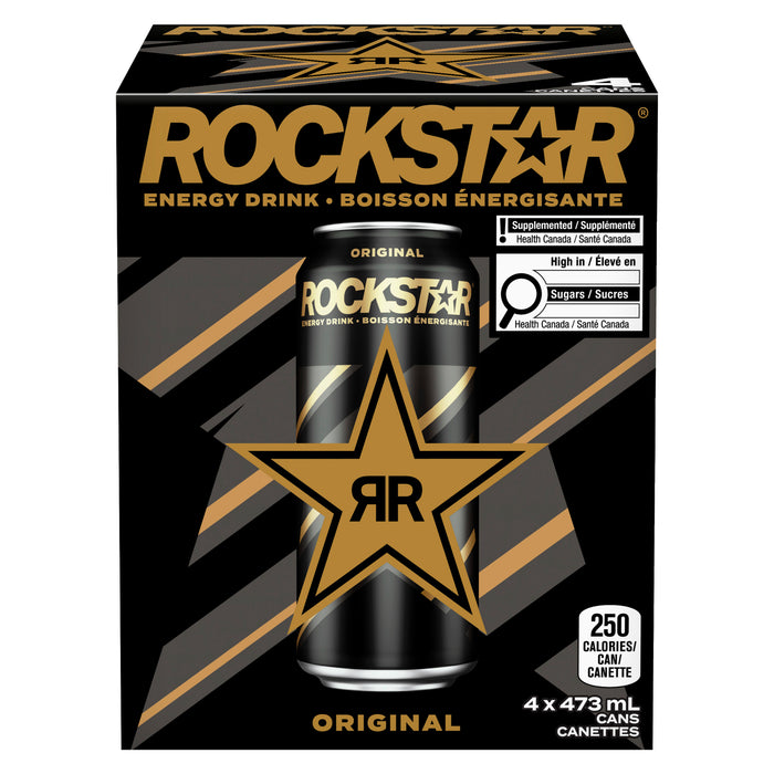 Rockstar Energy Drink Double Size 4-Pack, 473ml