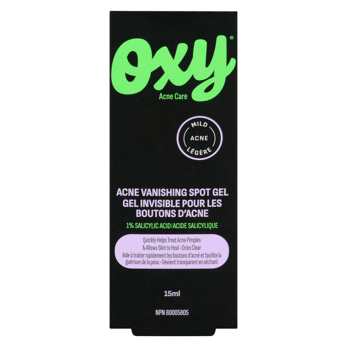 Oxy gel invisible d'urgence pour les boutons d'acné, 15 ml