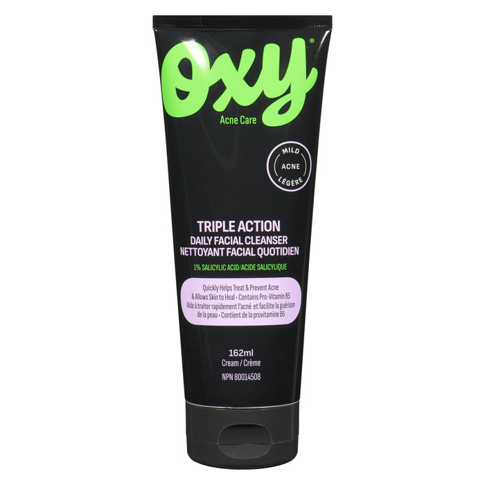 Oxy Triple Action crème nettoyant facial quotidien, 162 ml