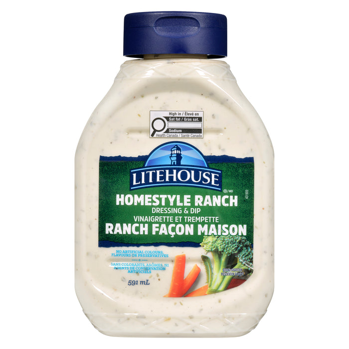 Vinaigrette et trempette ranch crémeuse Les préférés de la famille Litehouse - 591 ml