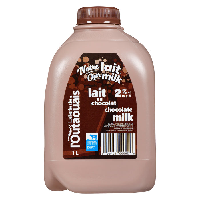 Laiterie de l'Outaouais lait partiellement lait au chocolat 2% m.g., 1 l