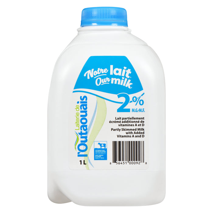 Laiterie de l'Outaouais lait partiellement écrémé 2% m.g., 1 l