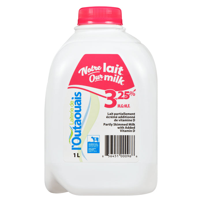 Laiterie de l'Outaouais 3,25% m.g. lait partiellement, 1 l