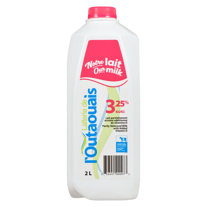 Laiterie de l'Outaouais 3,25% M.F. Partly Skimmed Milk, 2-L