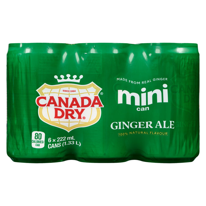 Canada Dry Soda Gingembre Mini Canette, emb. de 6, 222 ml