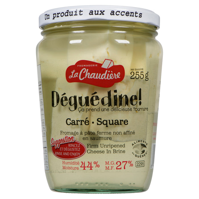 Fromagerie La Chaudière Déguédine! fromage à pâte ferme non affiné en saumure carré 27 % m.g., 255 g
